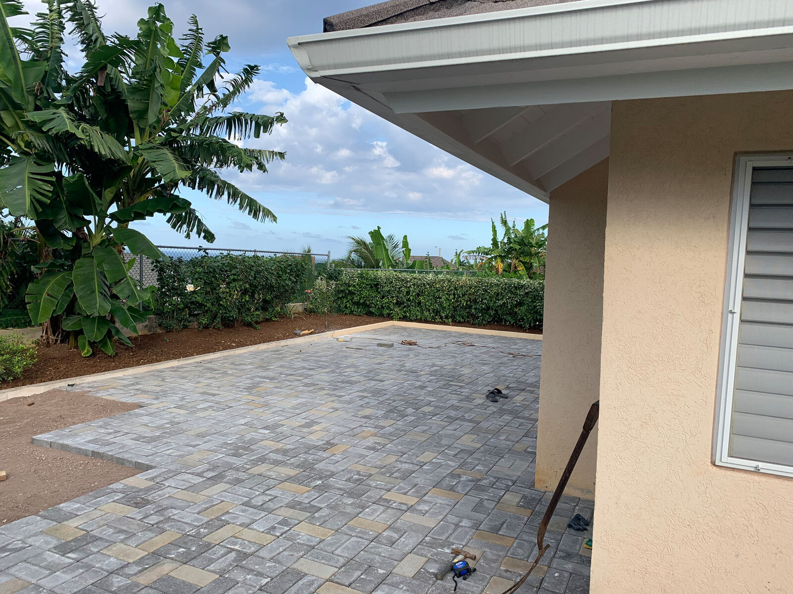 Richmond rear terrace paving progress