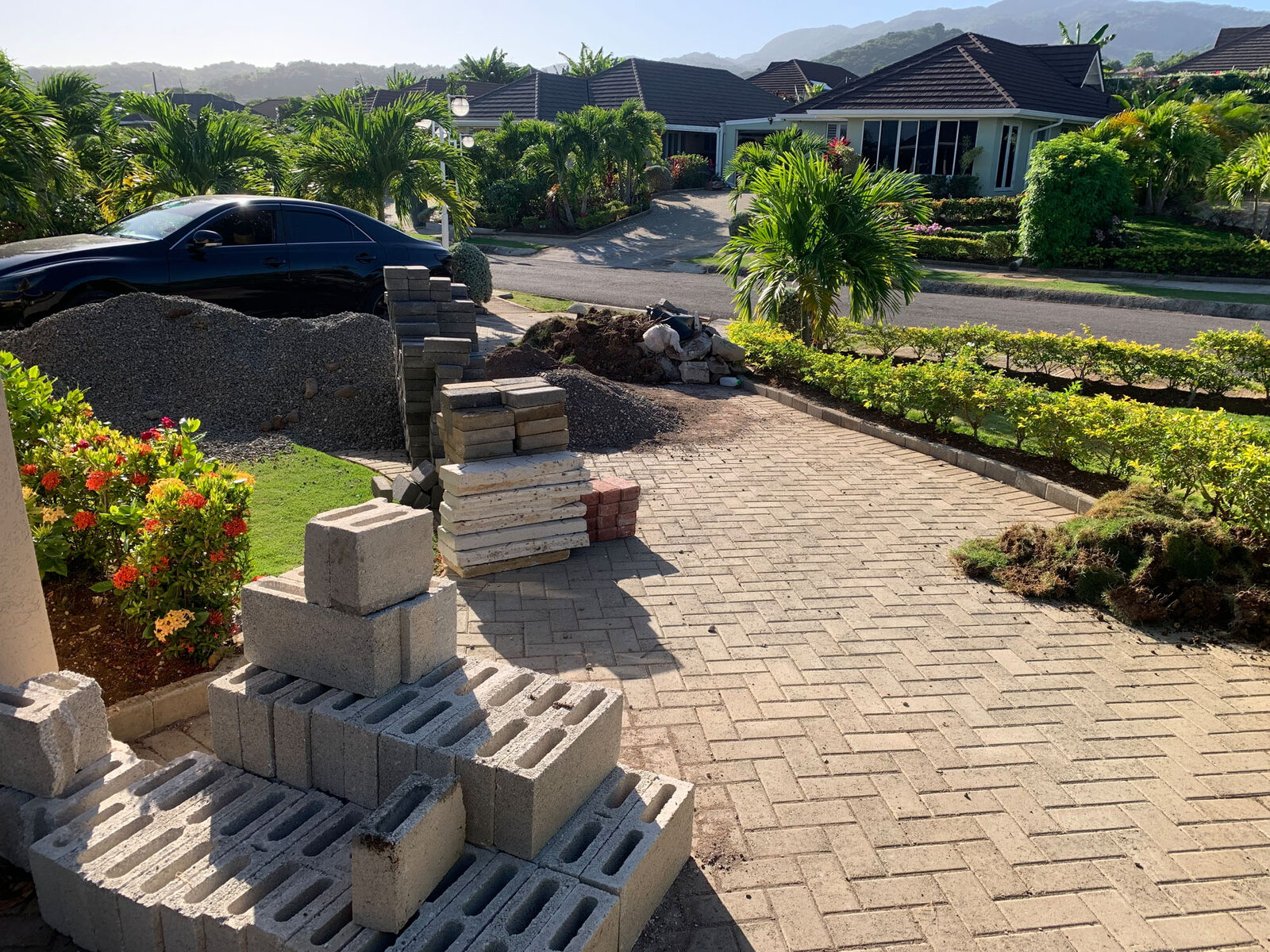Materials staged during Richmond paving