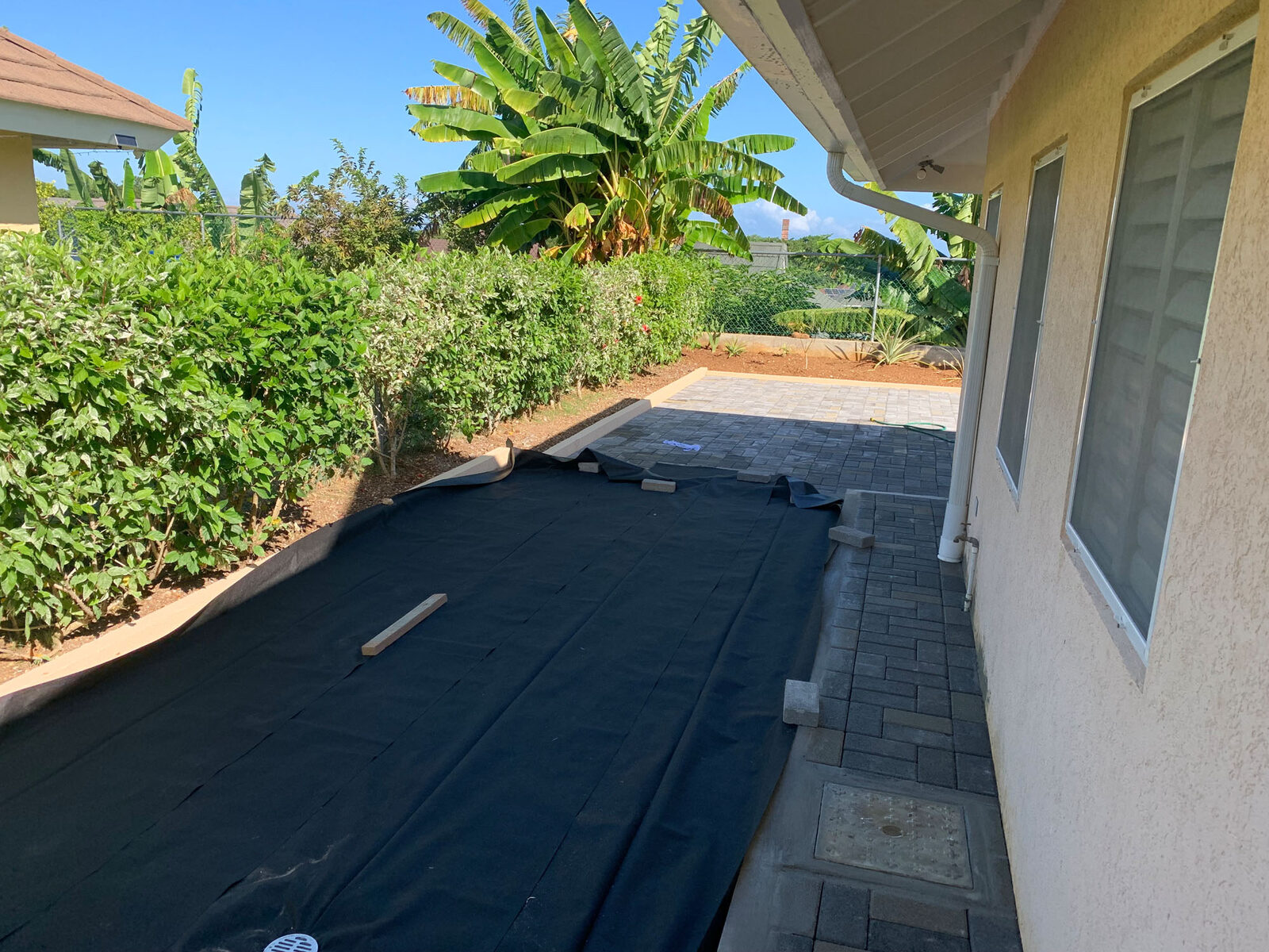 Ground membrane installed before final surface