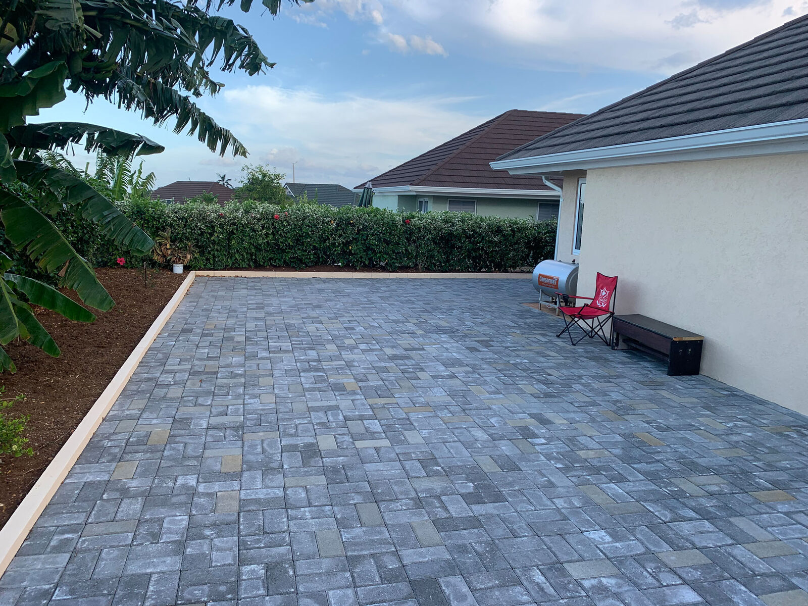 Finished Richmond backyard paving