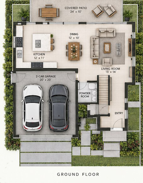 Villa 1 ground-floor plan
