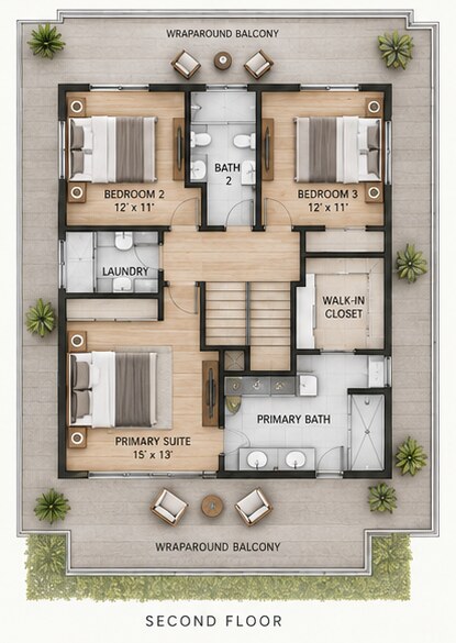 Villa 3 upper-floor plan