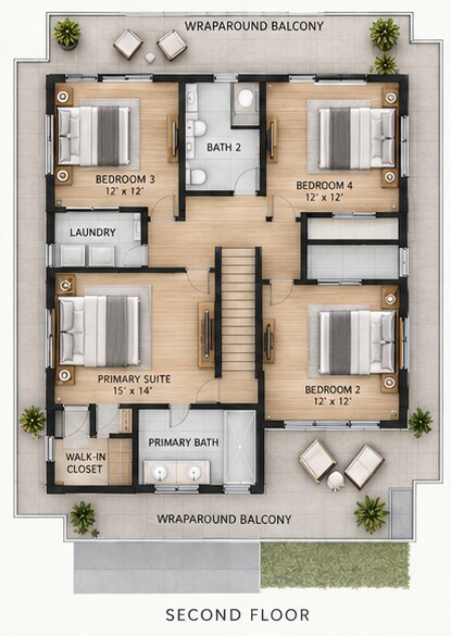 Villa 4 upper-floor plan